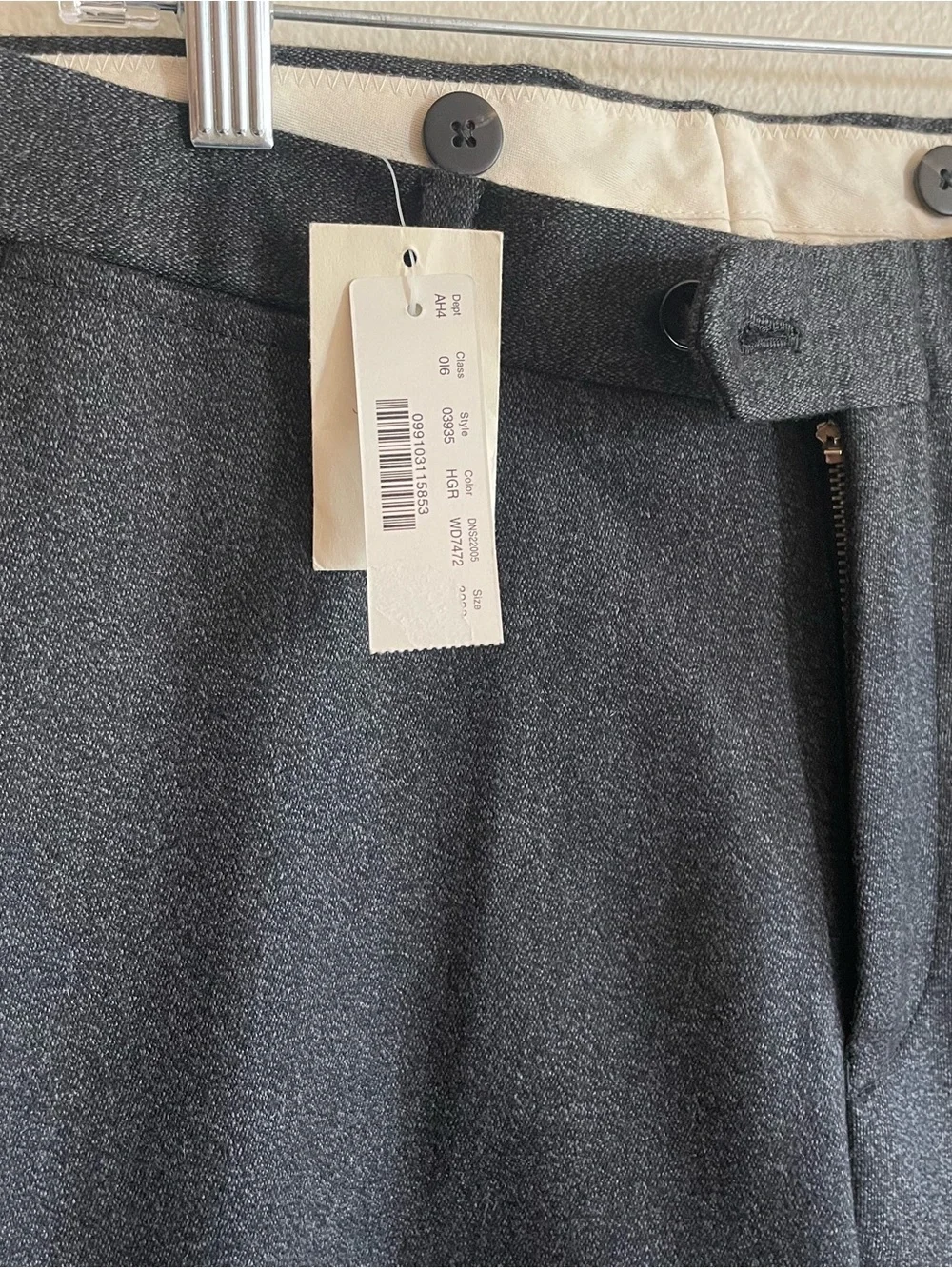 NWT J. Crew Men's Dark Charcoal Gray 100% Wool Dress Pants - Size W32 L32